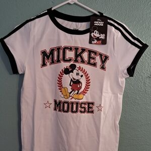 Disney Mickey Mouse White and Black Kids T-Shirt